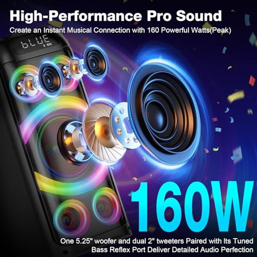BOHINI Bluetooth Speaker 160W – Side View