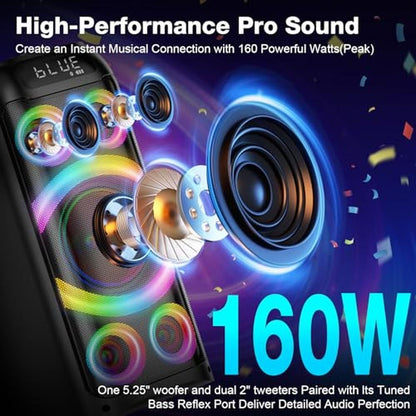 BOHINI Bluetooth Speaker 160W – Side View