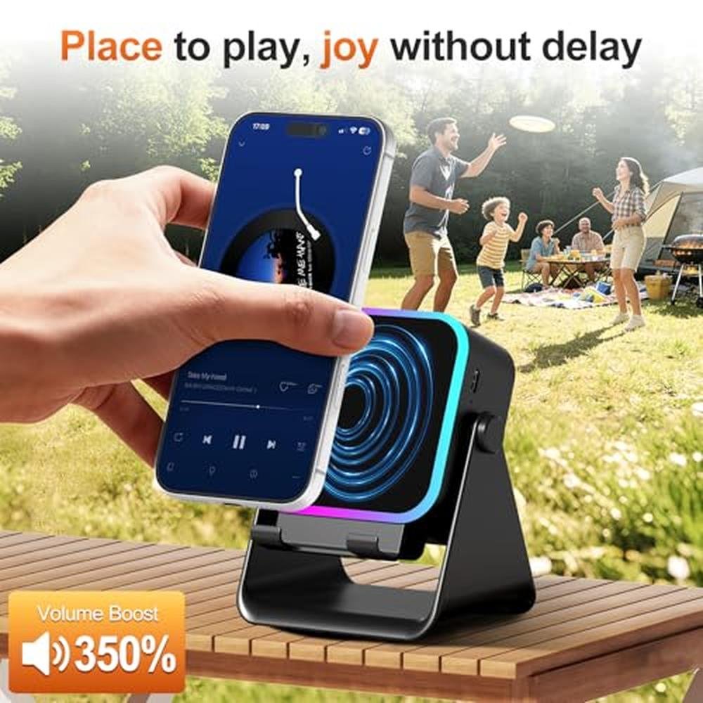 Speaker Phone: BOLONMI Wireless Bluetooth Induction Speaker – Side View