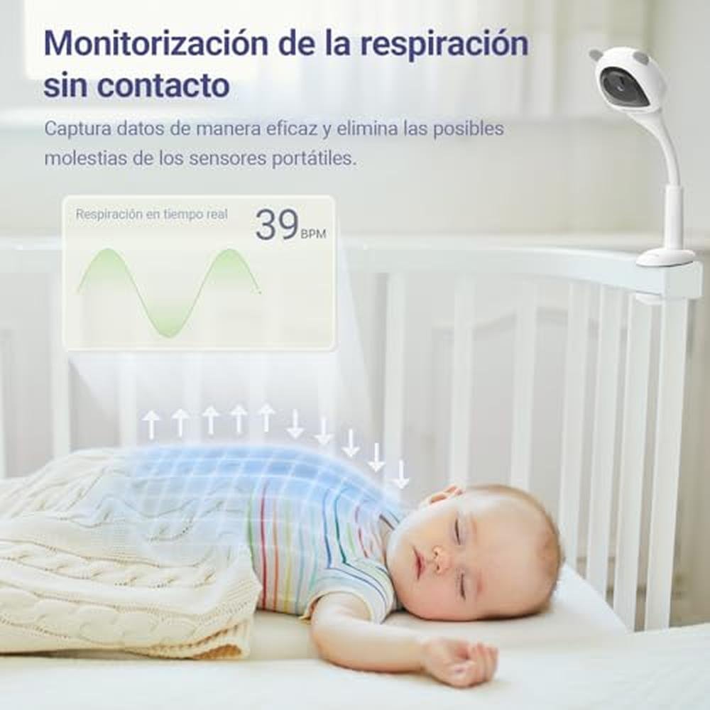 Night Boopoo: BOOPOO 2K Baby Sleep Breathing Monitor Camera – Side View