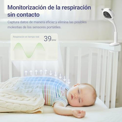 Night Boopoo: BOOPOO 2K Baby Sleep Breathing Monitor Camera – Side View