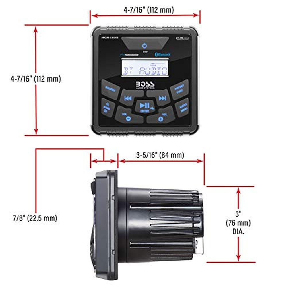 BOSS Audio Systems MGR450B Marine Gauge Receiver – Packaging