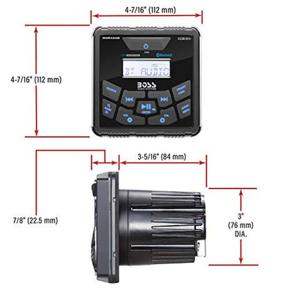 BOSS Audio Systems MGR450B Marine Gauge Receiver – Packaging