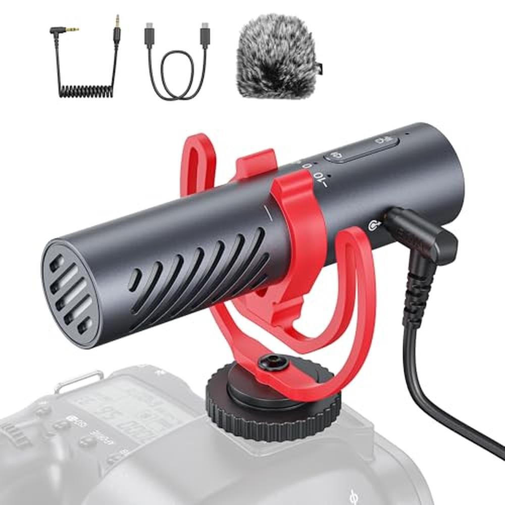 Camera Boya: BOYA BY-MM1 AI On-Camera Shotgun Mic – Front View