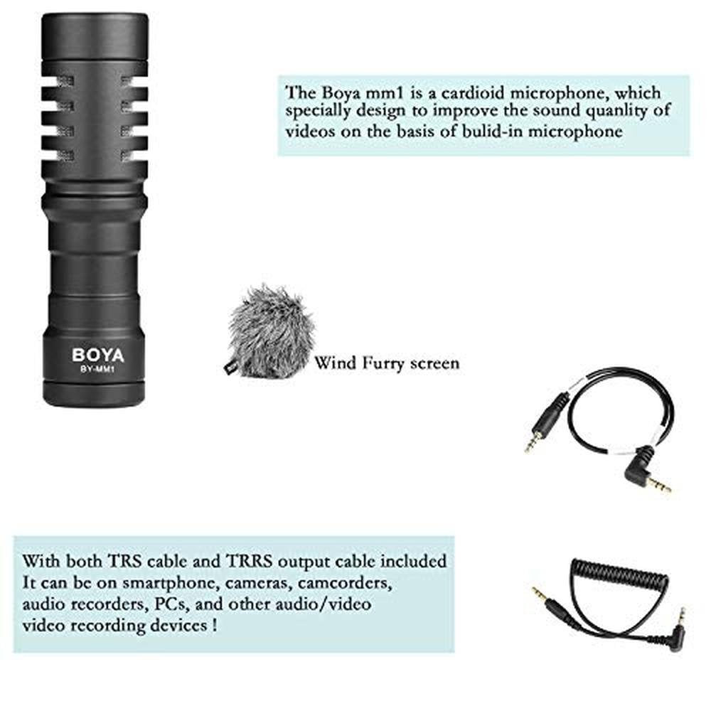 Camera Microphone: Boya MM1 Universal Super Cardioid – Close-up Detail