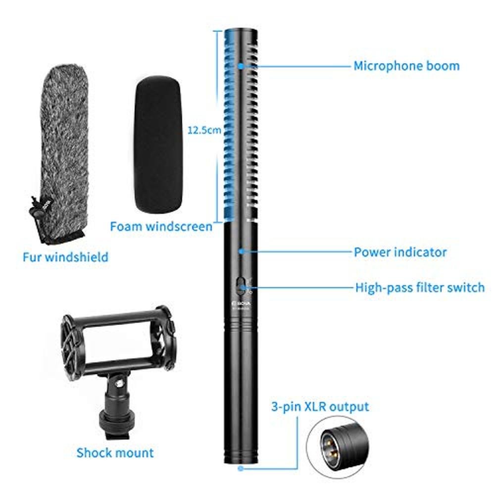 Microphone BOYA: BOYA BY-BM6060 XLR Shotgun Microphone – Close-up Detail