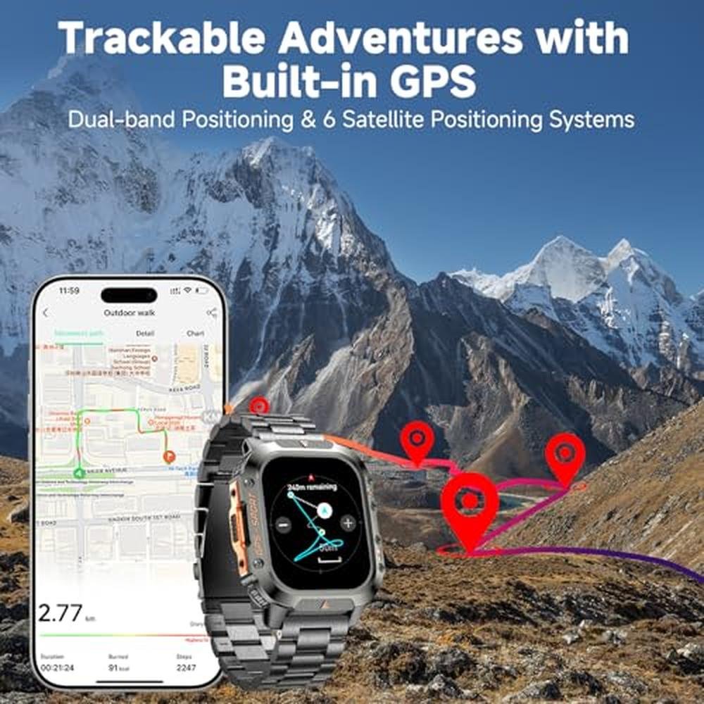 BRUBOSES GPS Smart Watch for Men – Side View
