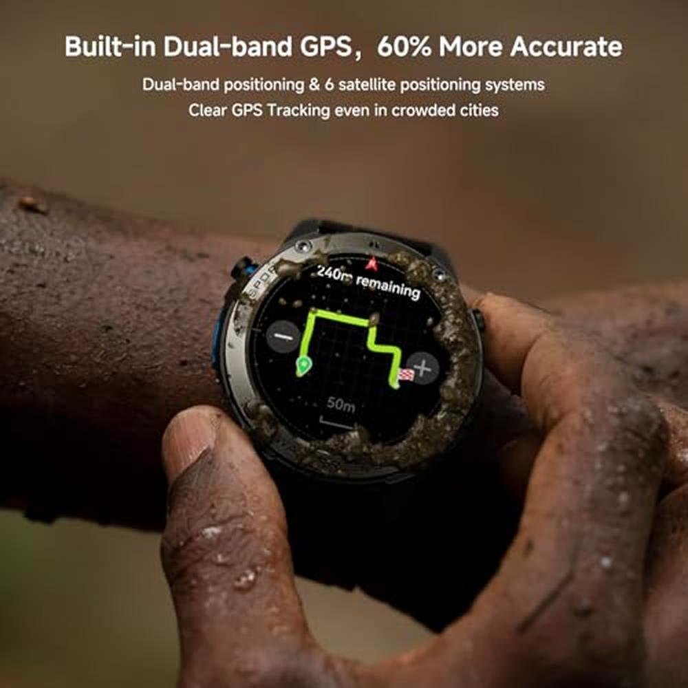 BRUBOSES GPS Smart Watch: Military Rugged Smartwatches – Side View