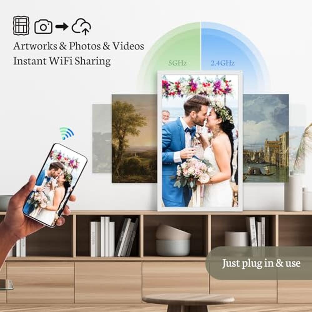 Digital Frame: BSIMB Large 32 Inch 64GB 1920x1080 FHD WiFi – Side View