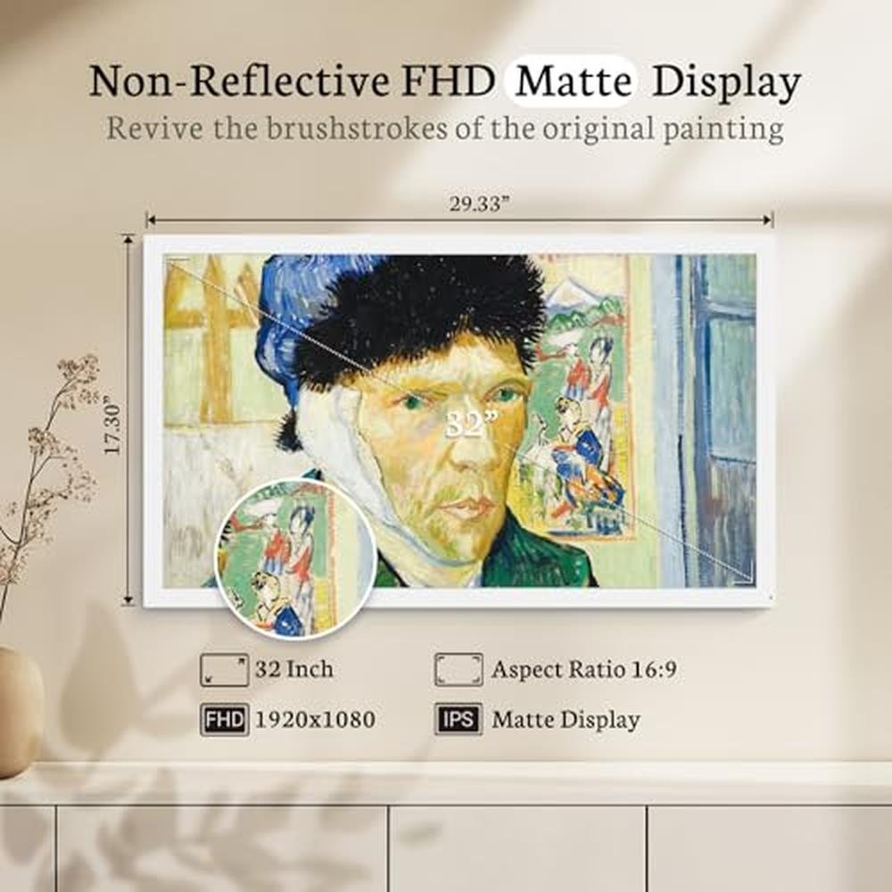 Digital Frame: BSIMB Large 32 Inch 64GB 1920x1080 FHD WiFi – Close-up Detail