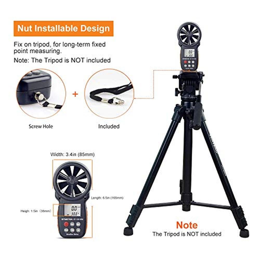 Wind Btmeter: Digital Anemometer Barometer Handheld for – Side View