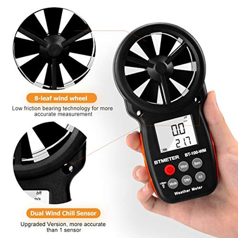 Wind Btmeter: Digital Anemometer Barometer Handheld for – Close-up Detail