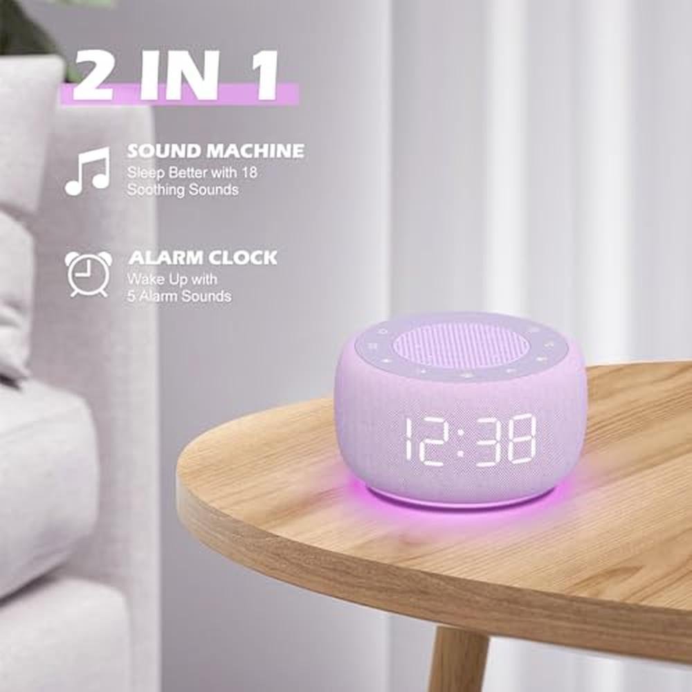 Machine Alarm: Buffbee Sound Machine & Alarm Clock 2-in-1 – Side View