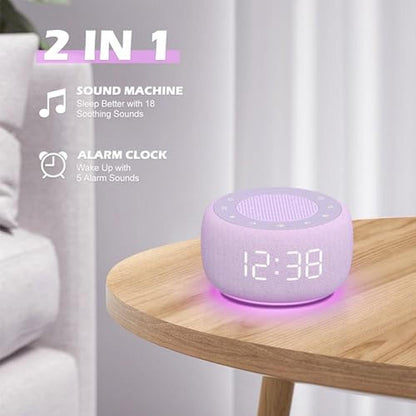 Machine Alarm: Buffbee Sound Machine & Alarm Clock 2-in-1 – Side View