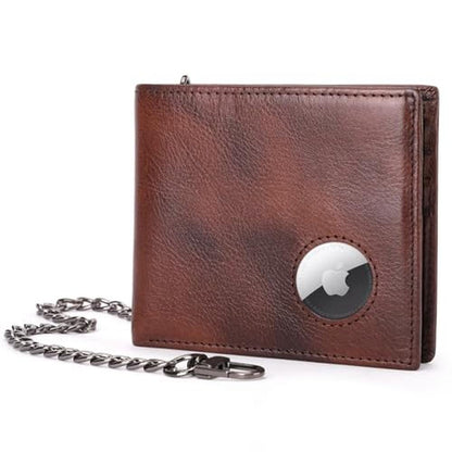 BULLCAPTAIN Slim Genuine Leather Mens Wallets with 2 ID – Front View
