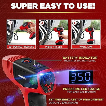 Tire Portable Air Compressor: Bullseye Pro Max Deluxe Tire – In Use