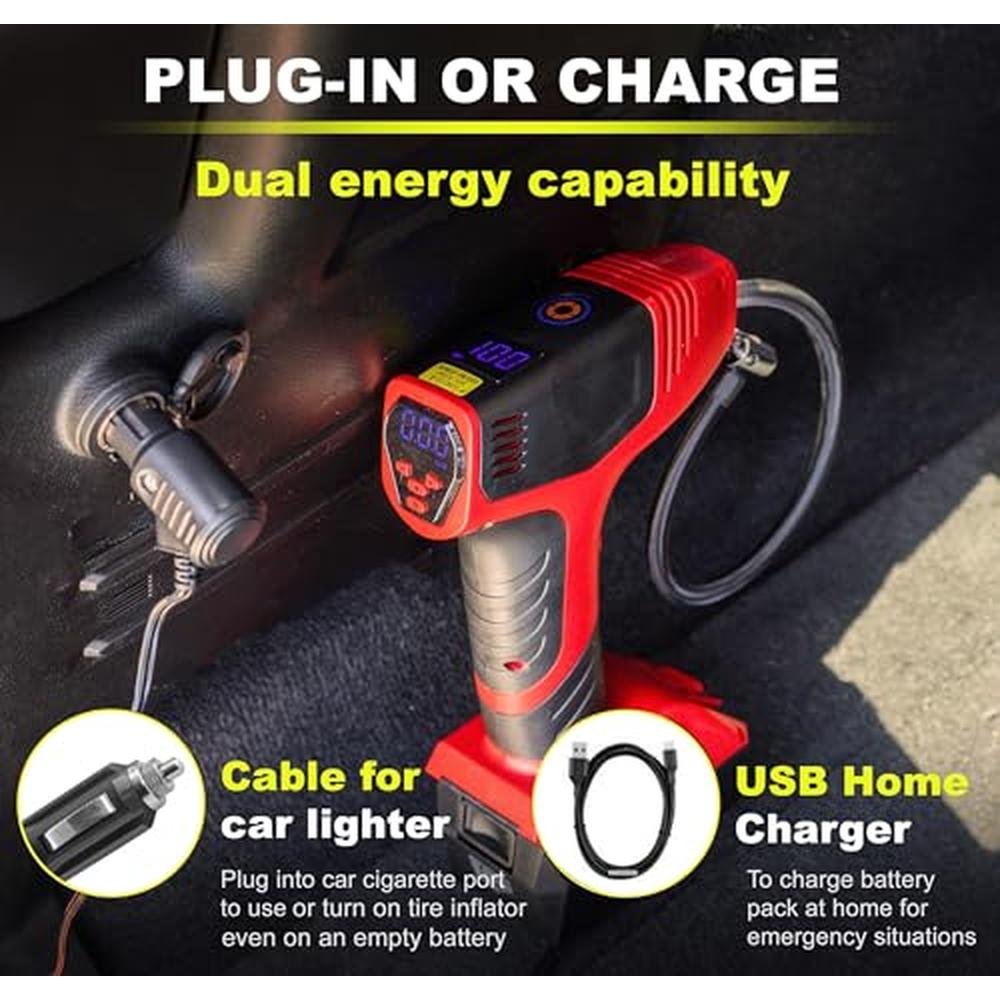 Bullseye Tire Inflator: Premium Portable Automatic Shut Off – Close-up Detail