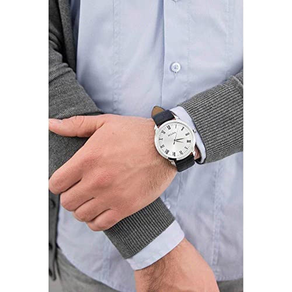 Bulova Men's Classic 3-Hand Quartz Watch – Close-up Detail