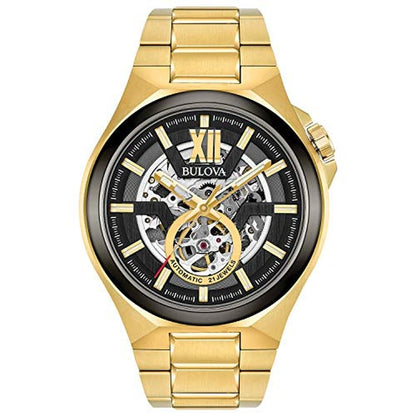 Bulova Men: Bulova Maquina Gold Tone Stainless Steel 3 Hand – Front View