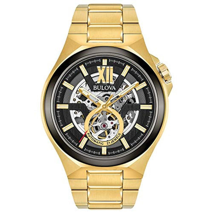 Bulova Men: Bulova Maquina Gold Tone Stainless Steel 3 Hand – Front View
