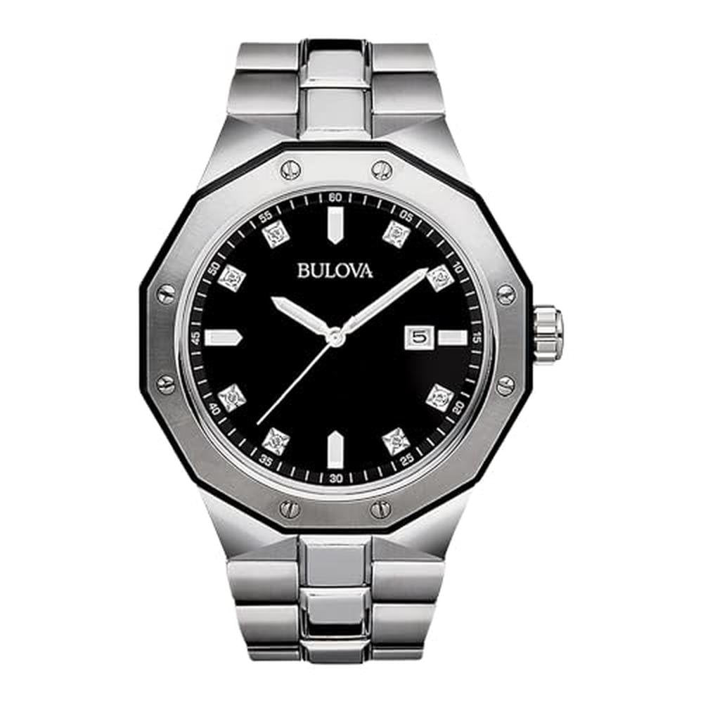 Bulova Men: Bulova Marine Star Stainless Steel 3-Hand Date – Front View