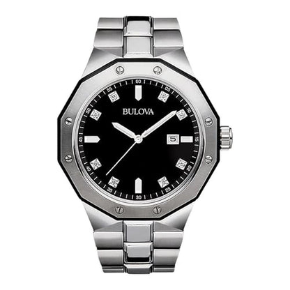 Bulova Men: Bulova Marine Star Stainless Steel 3-Hand Date – Front View