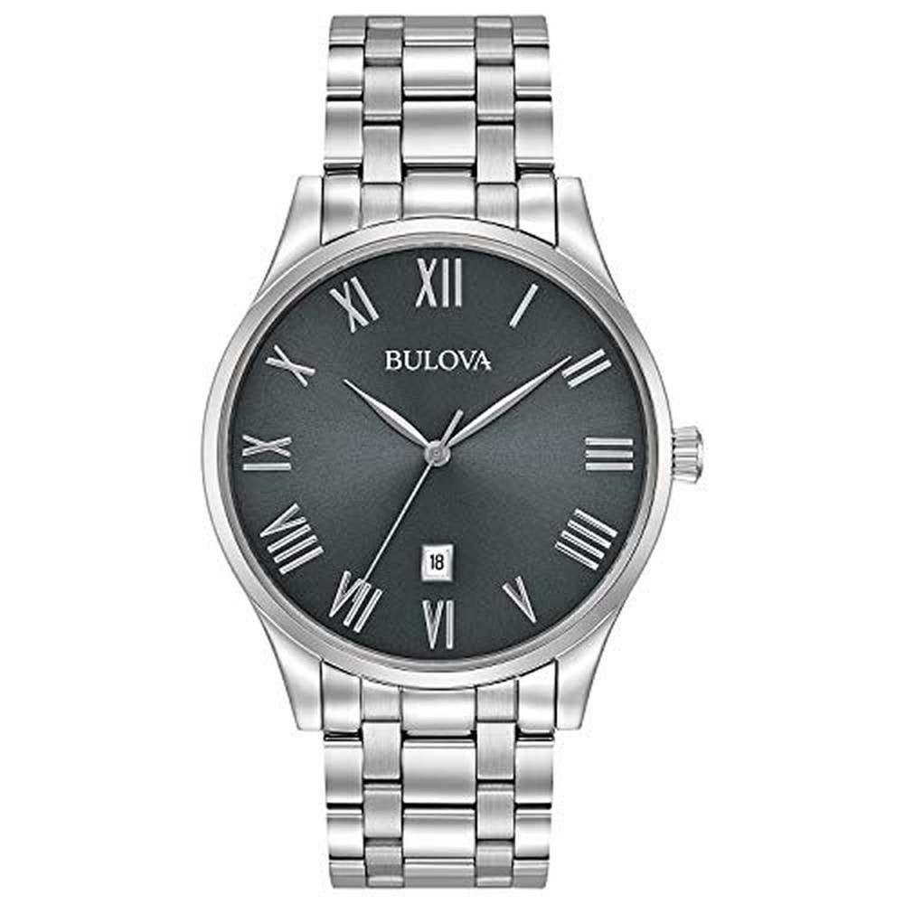 Bulova Men's Classic Stainless Steel 3-Hand Date Calendar – Front View