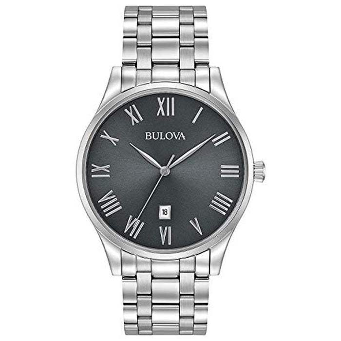 Bulova Men's Classic Stainless Steel 3-Hand Date Calendar – Front View