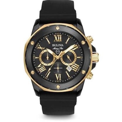 Black Bulova: Bulova Men's Marine Star Series A Black and – Front View