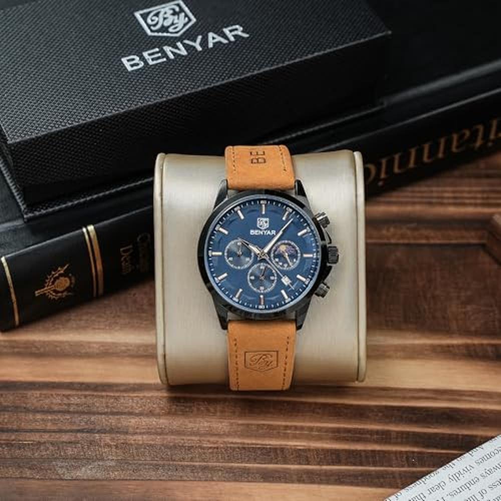 Men Watches: BENYAR Chronograph Waterproof Luminous Date – In Use