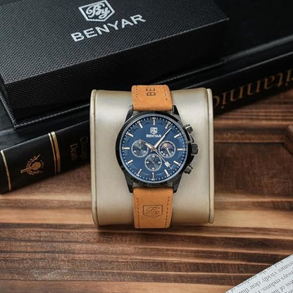 Men Watches: BENYAR Chronograph Waterproof Luminous Date – In Use