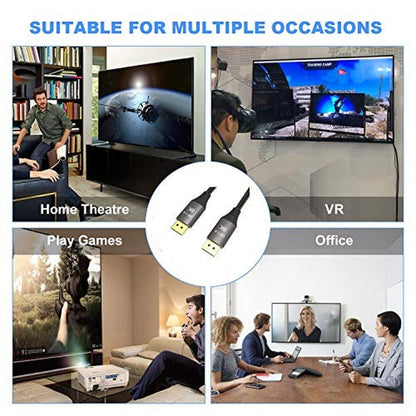 CableDeconn 6ft DisplayPort Ultra HD 8K 4K Copper Cord – In Use