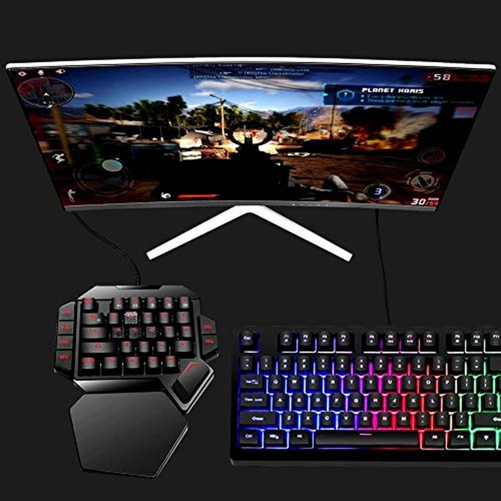 Mechanical Keyboard: Cakce RGB One Handed Mechanical Gaming – Side View