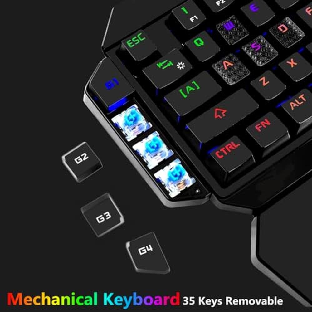 Mechanical Keyboard: Cakce RGB One Handed Mechanical Gaming – In Use