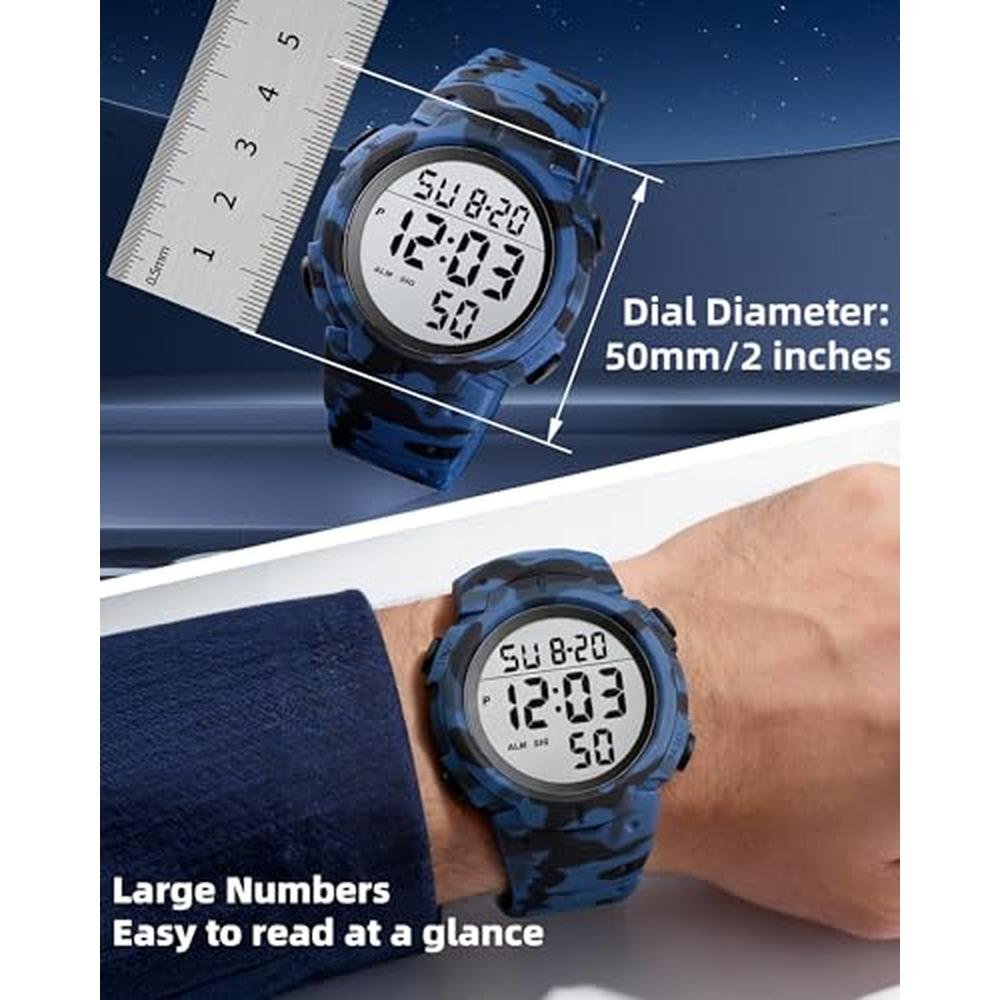 Watch CakCity: CakCity Mens Waterproof Digital Sports Watch – Side View