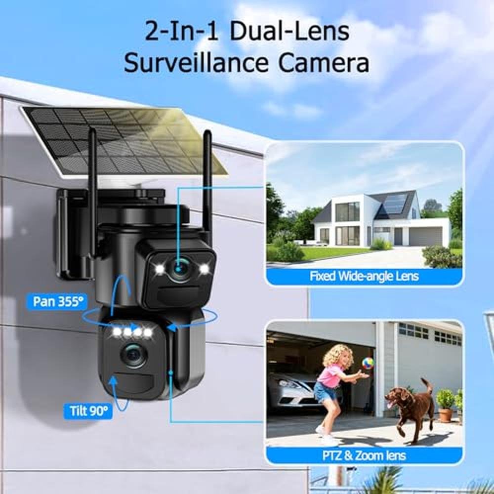 Security Caluxe: Caluxe Dual Lens Solar Security Cameras – Close-up Detail