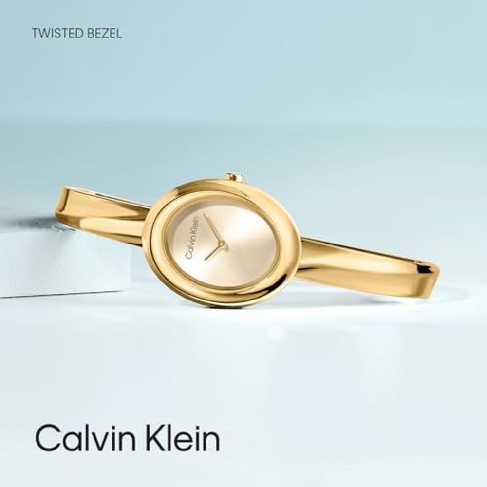 Calvin Klein Women's Twisted Bezel 24mm 2H Quartz Watch – Close-up Detail
