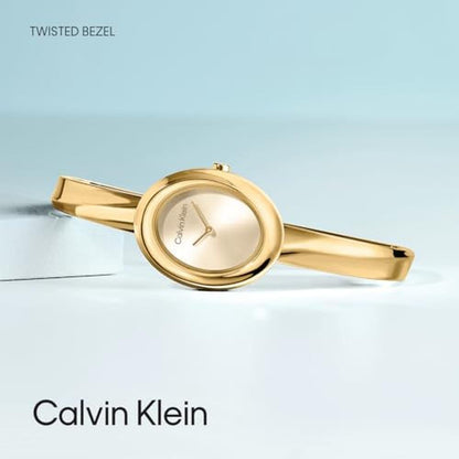 Calvin Klein Women's Twisted Bezel 24mm 2H Quartz Watch – Close-up Detail