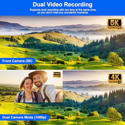 Camera Camcorder: 5K Dual Lens Vlogging Camera for YouTube – Side View