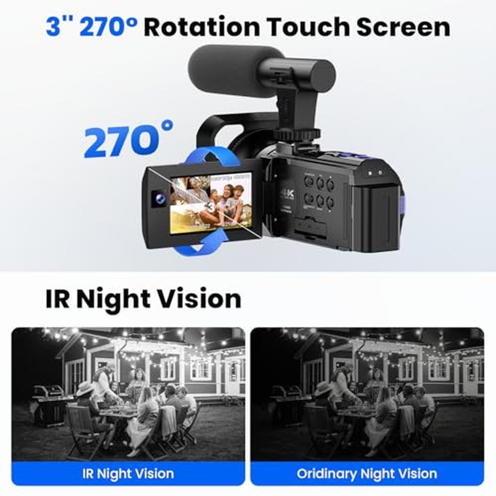 Camera Camcorder: 5K Dual Lens Vlogging Camera for YouTube – Close-up Detail
