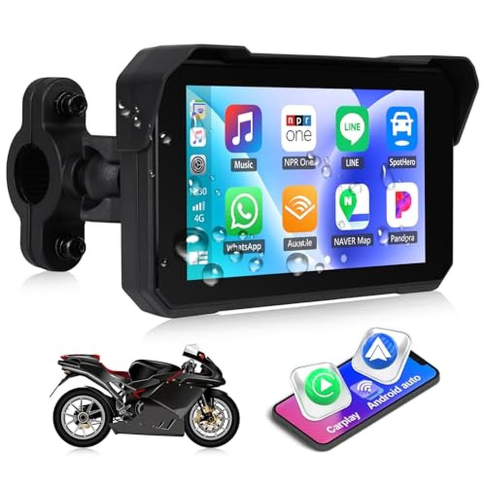 Carplay Camecho: CAMECHO Motorcycle Carplay Screen 5 Inch – Front View
