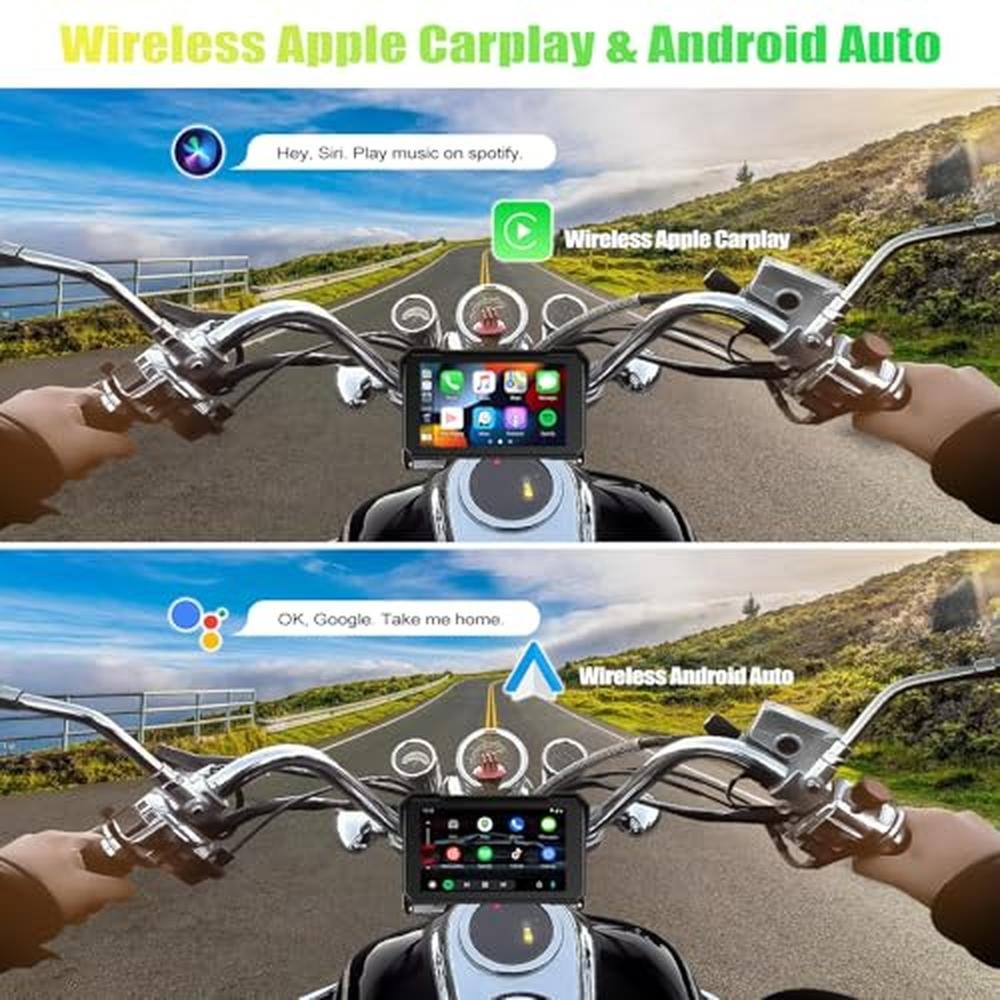 Carplay Camecho: CAMECHO Motorcycle Carplay Screen 5 Inch – Side View