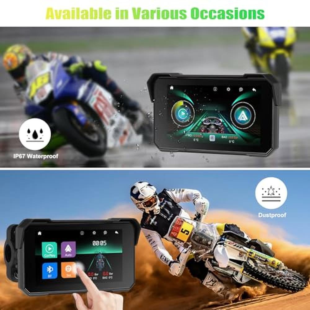 Carplay Camecho: CAMECHO Motorcycle Carplay Screen 5 Inch – Close-up Detail