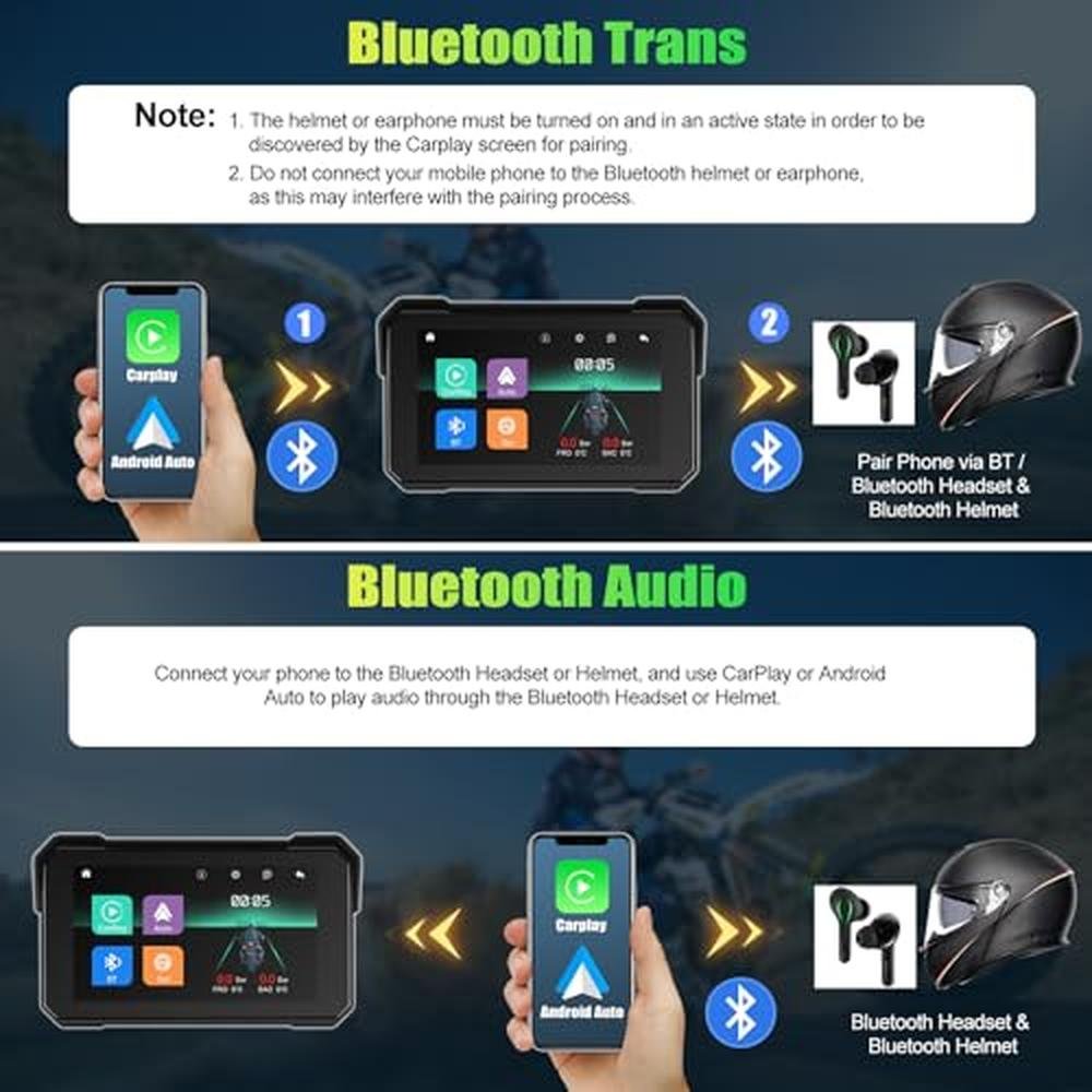 Carplay Camecho: CAMECHO Motorcycle Carplay Screen 5 Inch – In Use