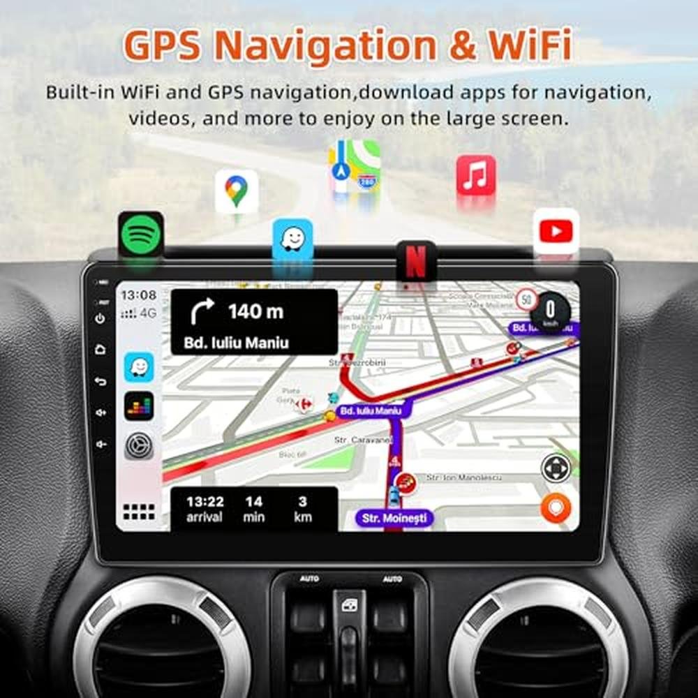 Car Radio Android: Jeep Wrangler JK 2007-2018 2+64G Android – In Use