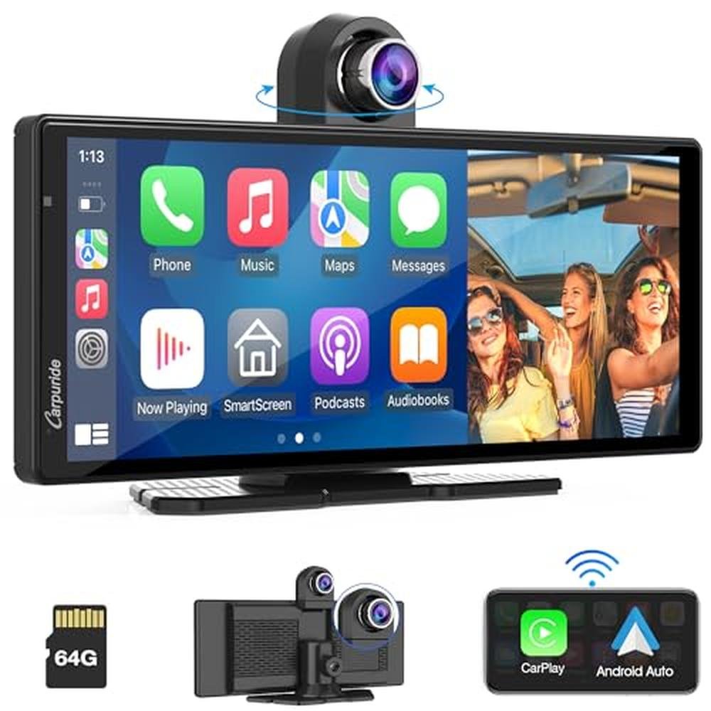 Carpuride W903: 9.3 HD IPS Screen Portable Wireless Carplay – Front View