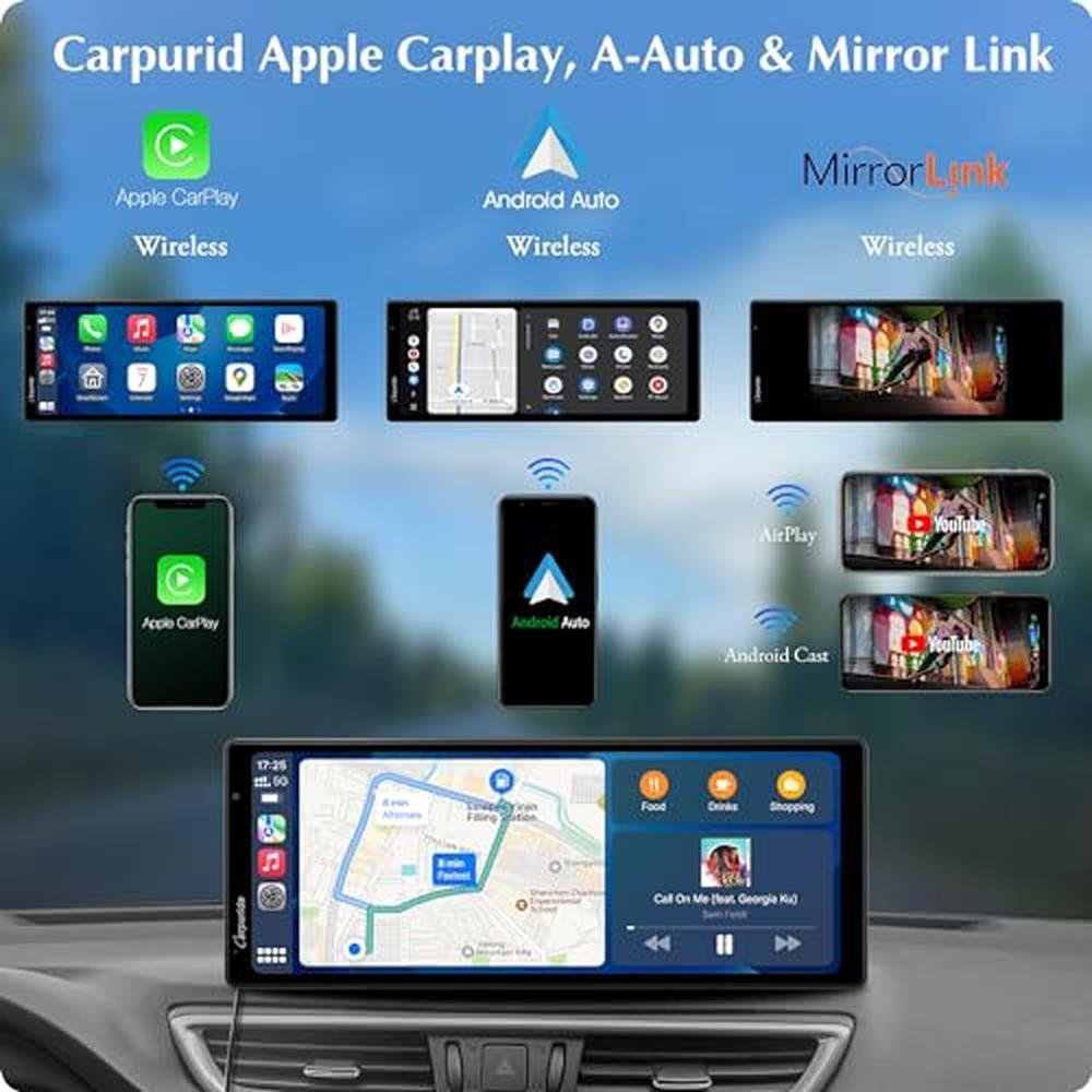 Carpuride W903: 9.3 HD IPS Screen Portable Wireless Carplay – Side View