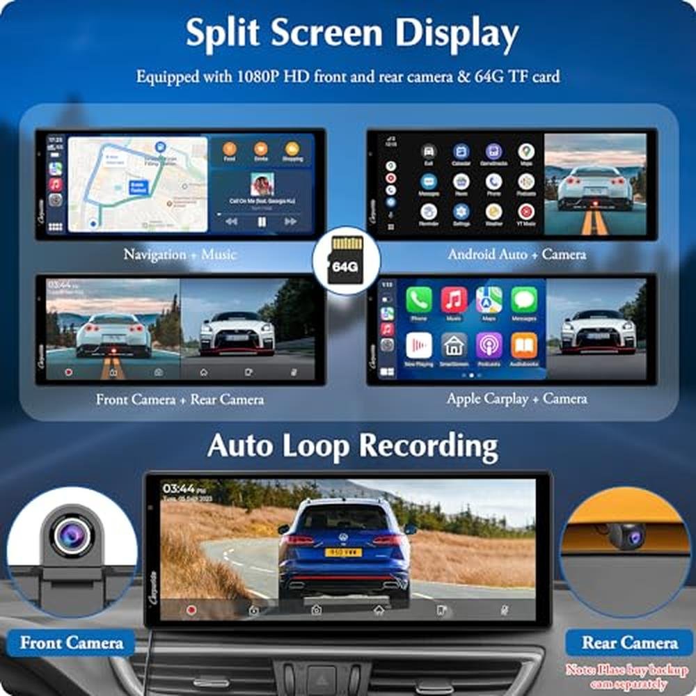 Carpuride W903: 9.3 HD IPS Screen Portable Wireless Carplay – In Use
