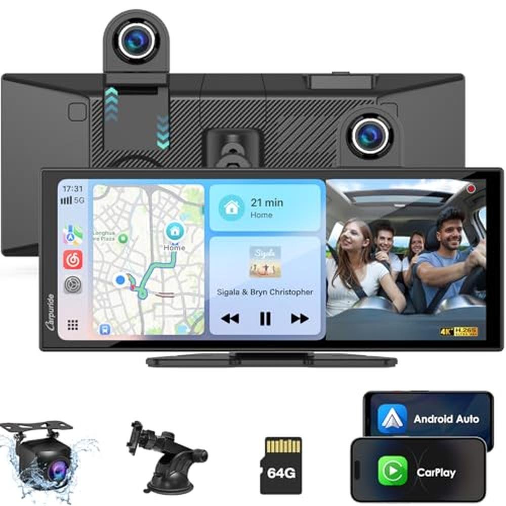 Carplay Car Screen: Carpuride 11.26 Inch Portable – Front View