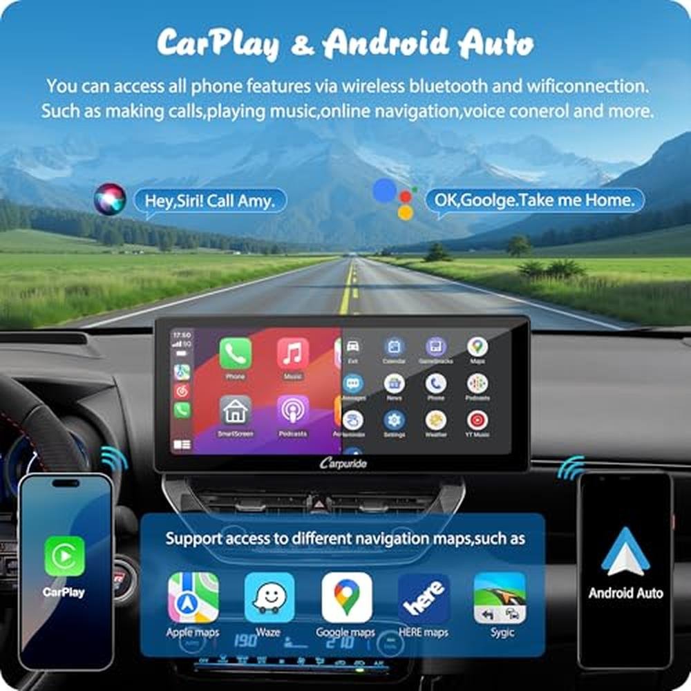 Carpuride W103 Pro: Premium Wireless Car Stereo with – Side View